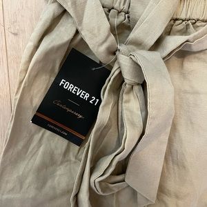 NWT Forever 21 Khaki Tie Pants